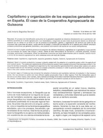Capitalismo y organizaciÃ³n de los espacios ganaderos en Espaaia ...