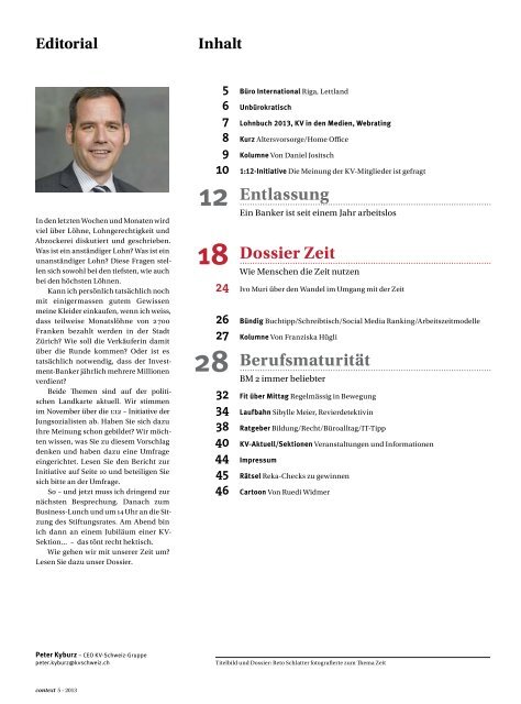 Context Nr. 5 / Mai 2013 - Zeitmanagement (PDF ... - KV Schweiz