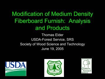 Modification of Medium Density Fiberboard Furnish: Analysis and ...