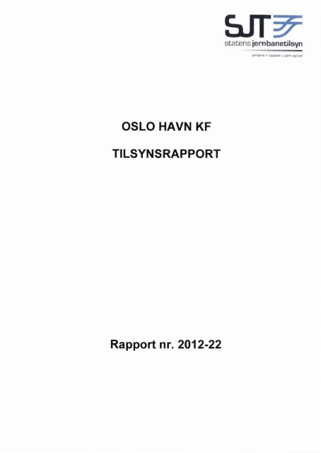 tilsynsrapporten - Statens jernbanetilsyn