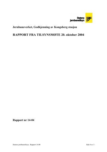 Tilsynsrapport 14-04 - Statens jernbanetilsyn