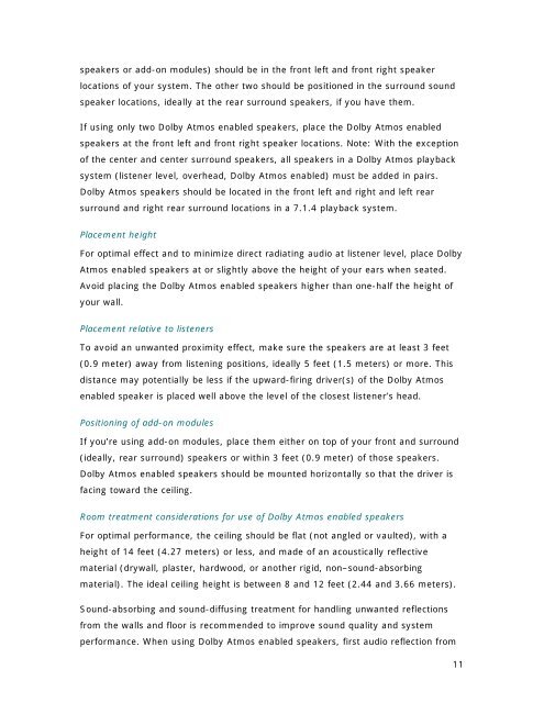 Figure 4: Dolby Atmos ena