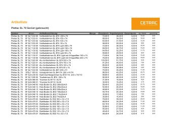 Plettac SL 70 Gerüst Preisliste (PDF) - Geruest