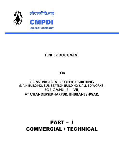 tender document for construction of office building - CMPDI