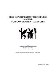 Seed Import/Export Procedures Manual for Government Agencies