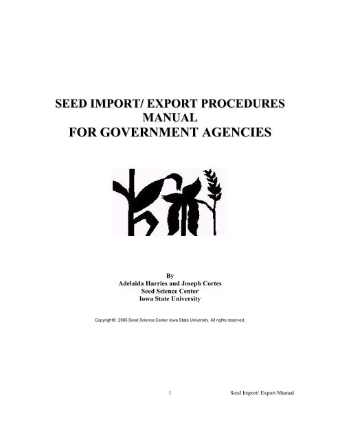 Seed Import/Export Procedures Manual for Government Agencies