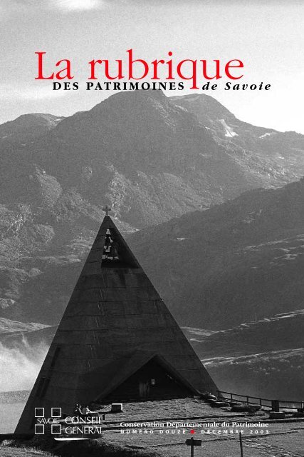 DES PATRIMOINES de Savoie - Conseil Général de Savoie