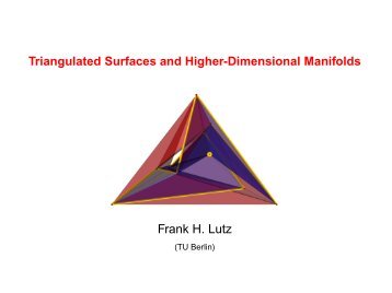 Triangulated Surfaces and Higher-Dimensional Manifolds - TU Berlin