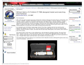 Astromart Reviews - William Optics FLT110mm f7 TMB designed ...