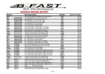 Radius Modelsport - BFAST Product Price List.pdf - RC Tech