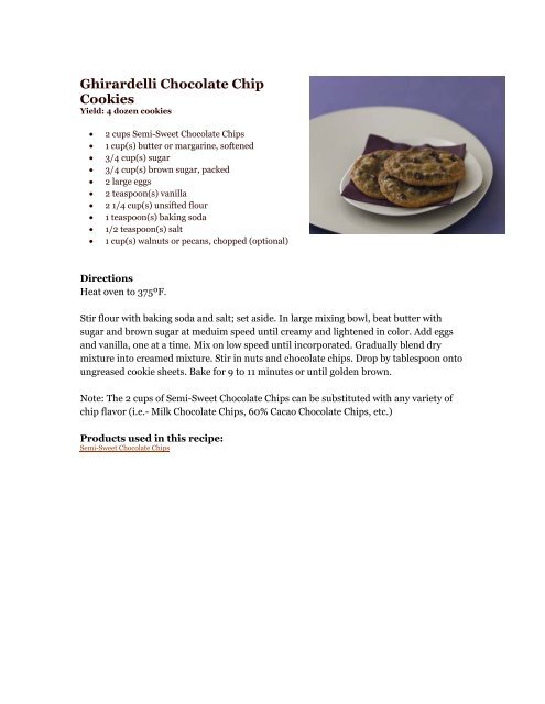 Ghirardelli Chocolate Chip Cookies