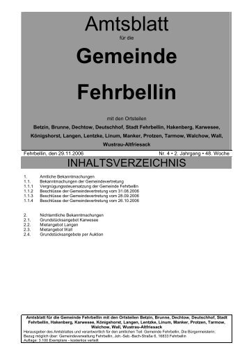Gemeinde Fehrbellin - verwaltung.gemeinde-fehrbellin.de