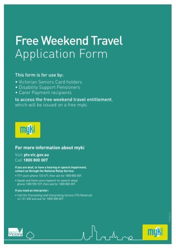 Free Weekend Travel Application Form - Public Transport Victoria