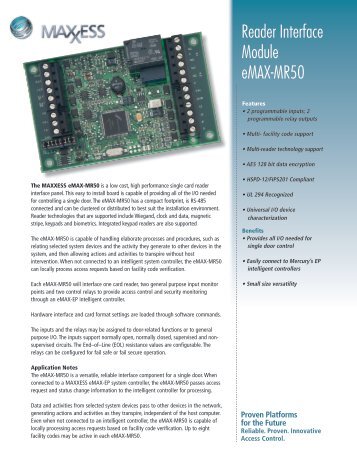 Reader Interface Module eMAX-MR50 - MAXxess Systems Inc.