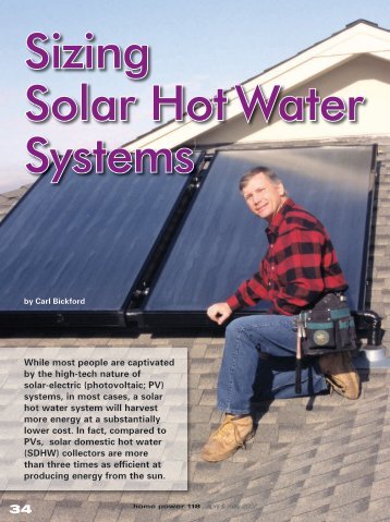 Home Power Sizing Solar Hot Water Systems