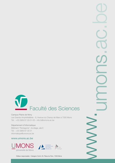 Faculté des Sciences - Université de Mons