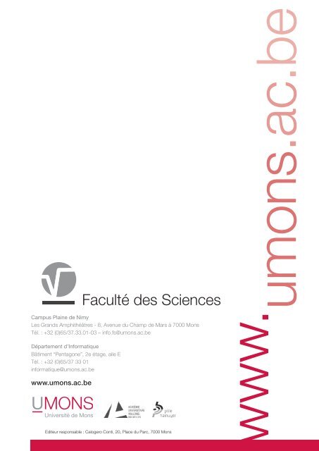 Faculté des Sciences - Université de Mons