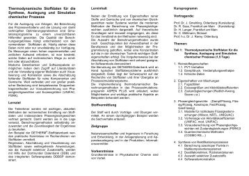 Thermodynamische Stoffdaten für die Synthese ... - Gmehling