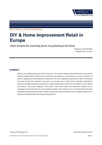 DIY and Home Improvement Retail in Europe: Market Size, Retailer ...