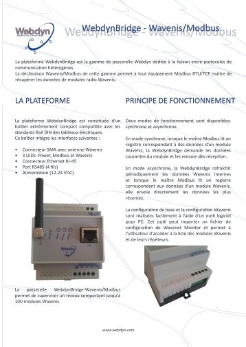 Wavenis/Modbus - Webdyn