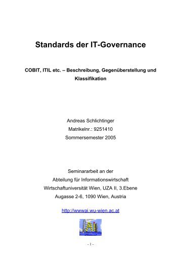 Standards der IT-Governance - Institute for Information Business