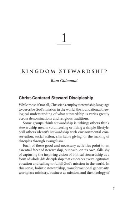 KiNGdOM StEwARdShiP - The Lausanne Global Conversation ...