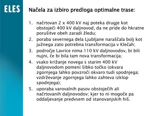 Predstavitev rekonstrukcije - Elektro-Slovenija, doo