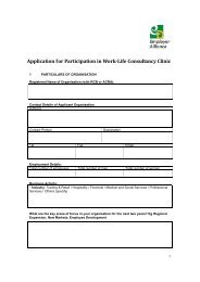 Application for Participation in Work-Life Consultancy Clinic