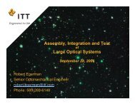 Assembly, Integration and Test Large Optical Systems - NASA