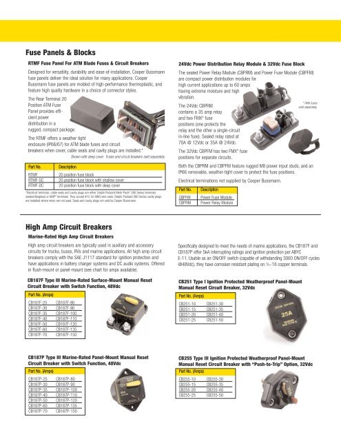 BUSSMANN CB187F-150 MARINE 150 AMP Circuit Breaker 5//16-18 Stud Flush Mount