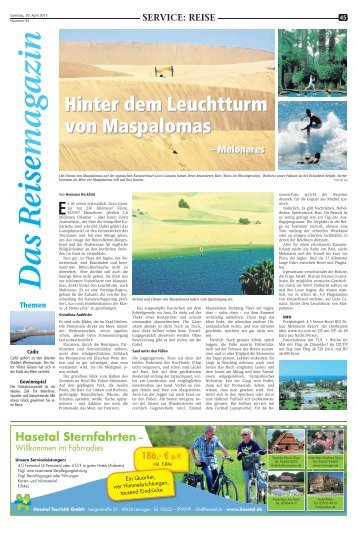 SVO: Das Reisemagazin 20. April 2013 - Stimberg Zeitung