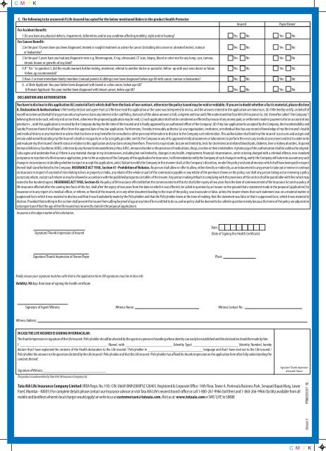 Health Certificate - Tata AIA Life Insurance