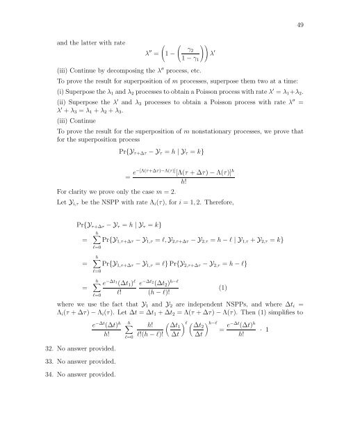 SOLUTIONS MANUAL for Stochastic Modeling: Analysis and ...