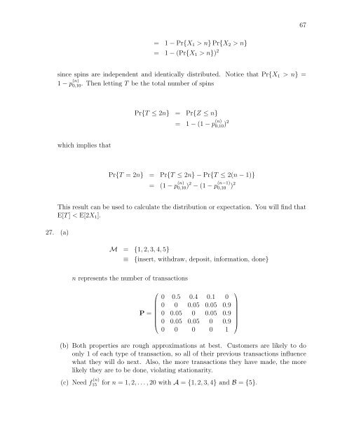 SOLUTIONS MANUAL for Stochastic Modeling: Analysis and ...