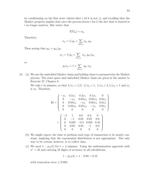 SOLUTIONS MANUAL for Stochastic Modeling: Analysis and ...