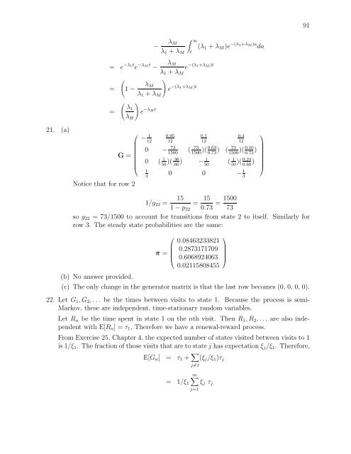 SOLUTIONS MANUAL for Stochastic Modeling: Analysis and ...