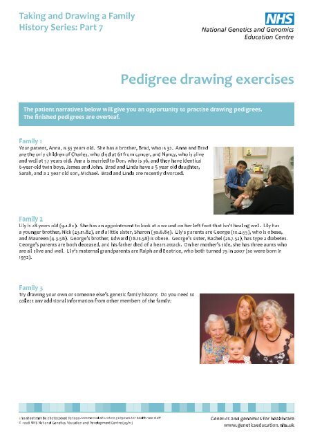 Pedigree drawing exercises - NHS National Genetics Education and ...
