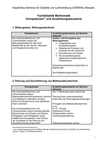 und Ausbildungsbausteine - Staatliches Seminar Albstadt