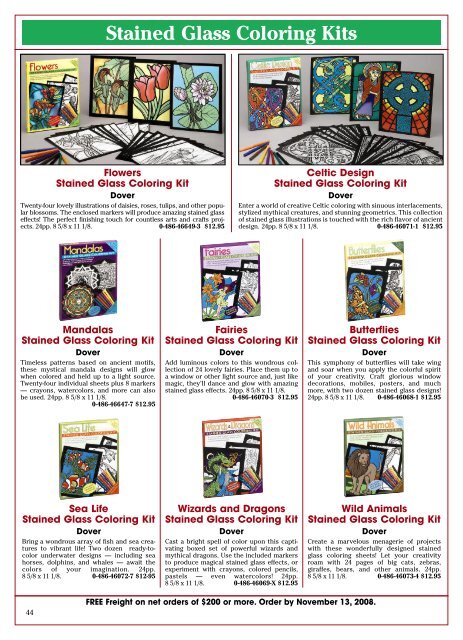 Stained Glass Coloring Kits - Dover Publications