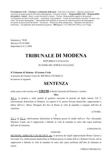Testo completo della sentenza - fondazione forense modenese