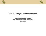 List of Acronyms and Abbreviations - National Rural Health Alliance