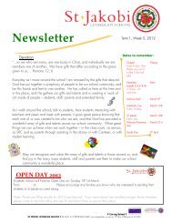 Newsletter - St Jakobi Lutheran School