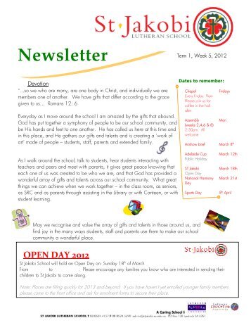 Newsletter - St Jakobi Lutheran School