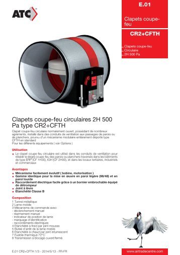 Clapets coupe-feu circulaires 2H 500 Pa type ... - Air Trade Centre