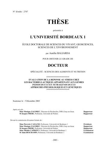 THÃSE - UniversitÃ© Bordeaux 1