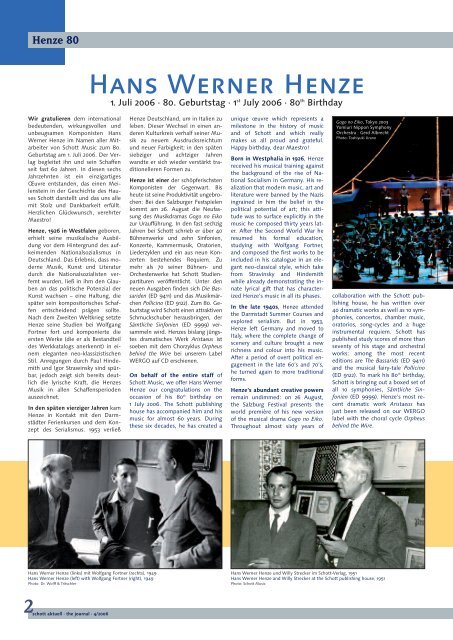 schott aktuell the journal 4 2006 - Schott Music