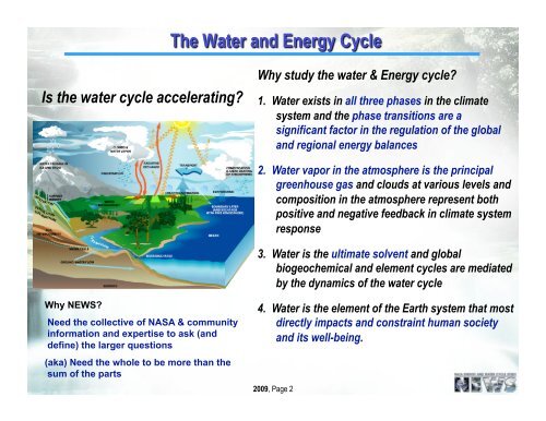 Nov 2009 - NEWS (The NASA Energy and Water cycle Study)