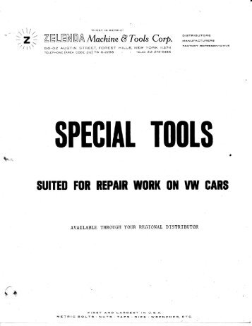 Zelenda Special Tools Catalog - PDF - TheSamba.com