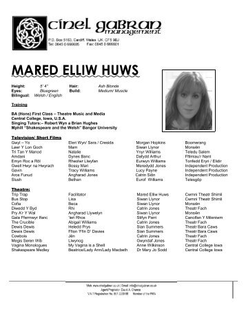 MARED ELLIW HUWS - Cinel Gabran Management