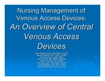 An Overview of Central Venous Access Devices - Mghpcs.org